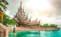 The Sanctuary of Truth is made entirely of wood in Pattaya
